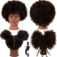 MORRIS 10-inch human hair Afro head closeup showing natural texture for practice
