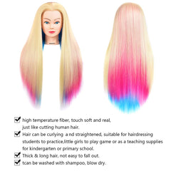 Morris 28-inch hair length from forehead to back for realistic styling.
