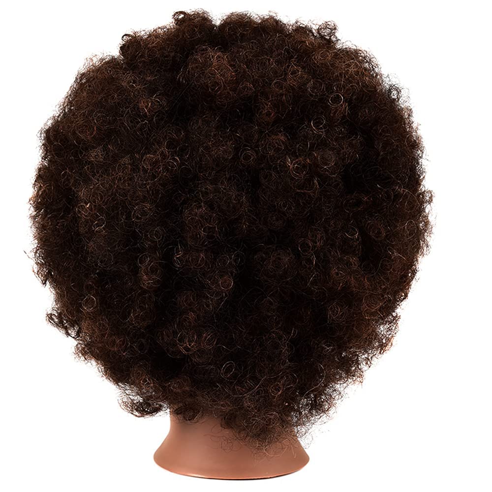 MORRIS Afro head prewashed hair closeup emphasizes clean, ready-to-practice hair