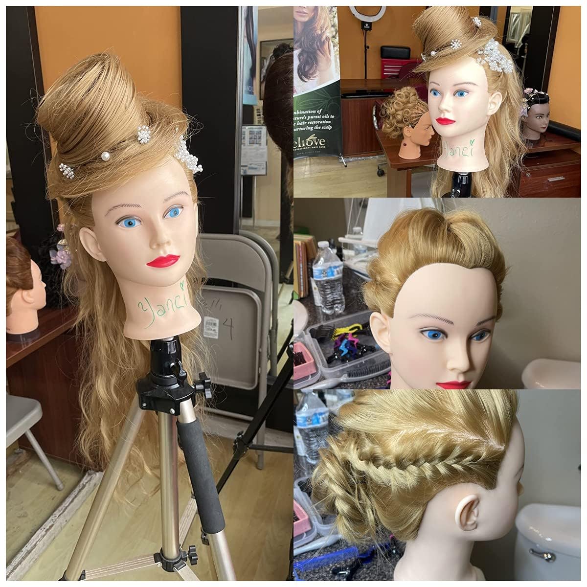 MORRIS mannequin head hair pre-washed and ready for training