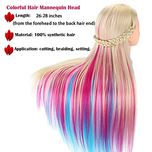 Morris long-hair mannequin head suited for cosmetology students and home practice.
