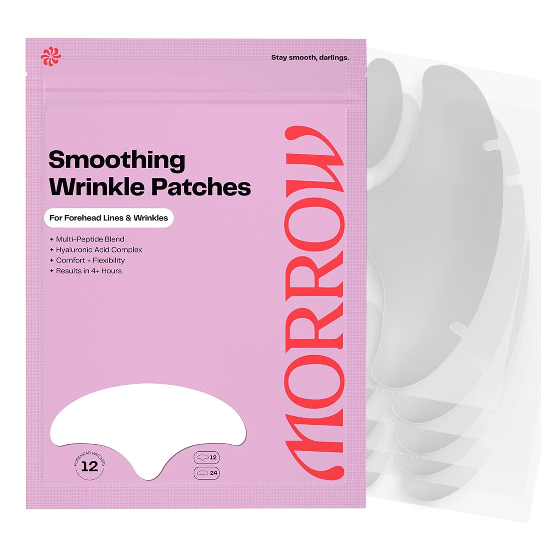 Morrow peptide forehead patches closeup smoothing fine lines overnight