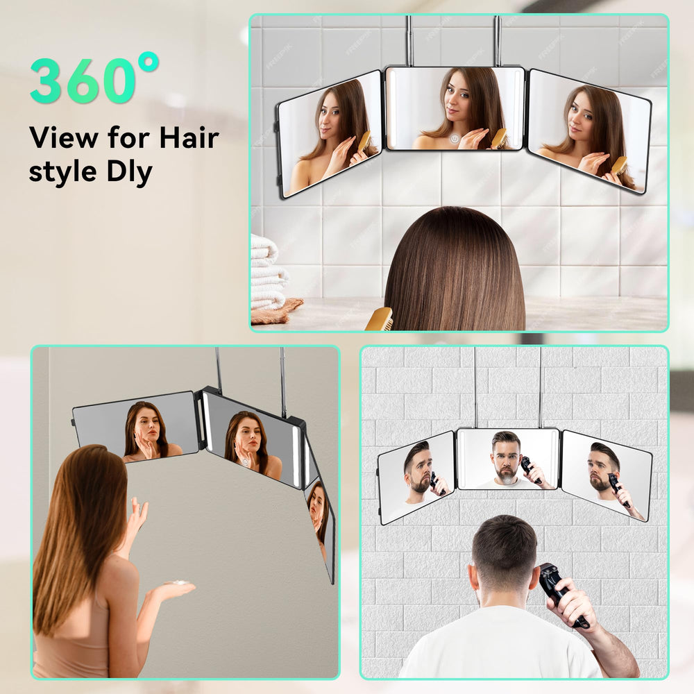 Moruedtu 3-Way Mirror dimmable LED provides customizable brightness for accurate grooming.