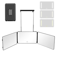 Moruedtu 3-Way Mirror with LED stand offers adjustable lighting for precise grooming tasks.