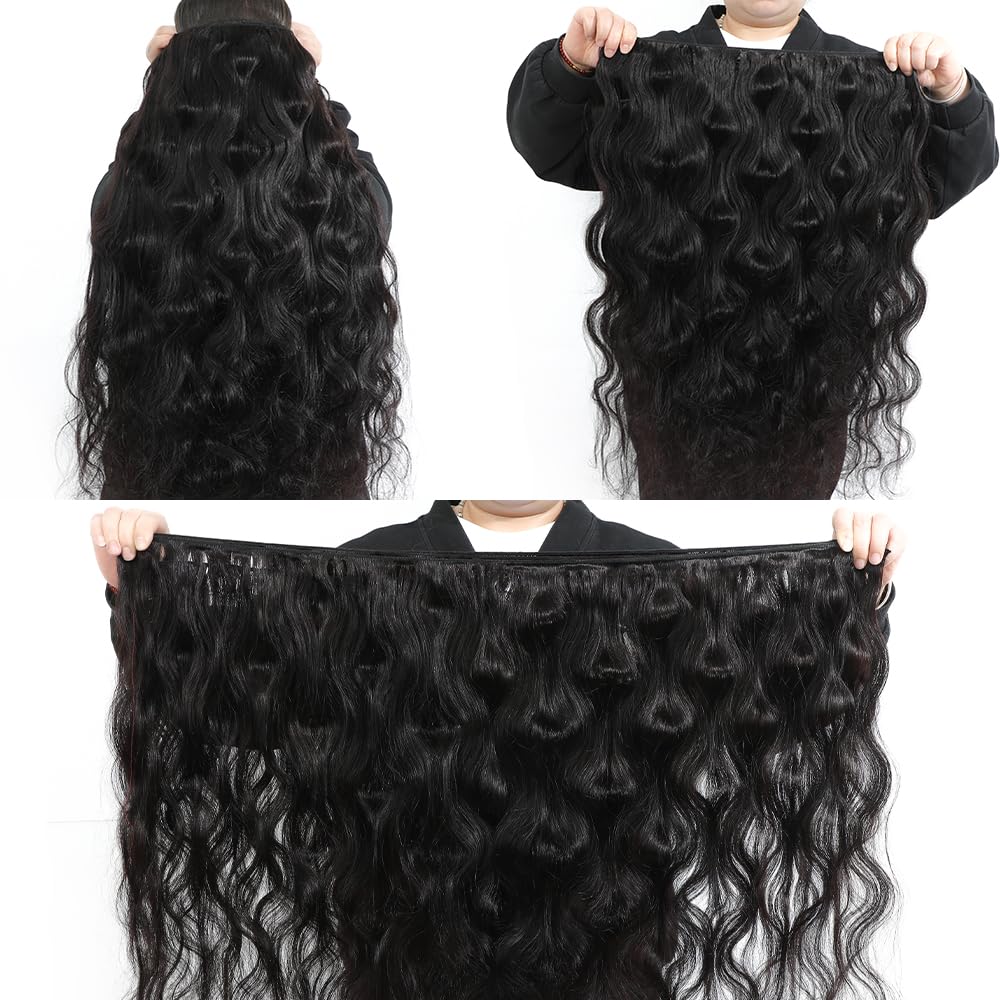 Mosari 15A raw hair bundles 22-inch body wave texture offers versatile styling.