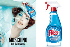Moschino Fresh Couture mist bottle spraying for instant refresh.