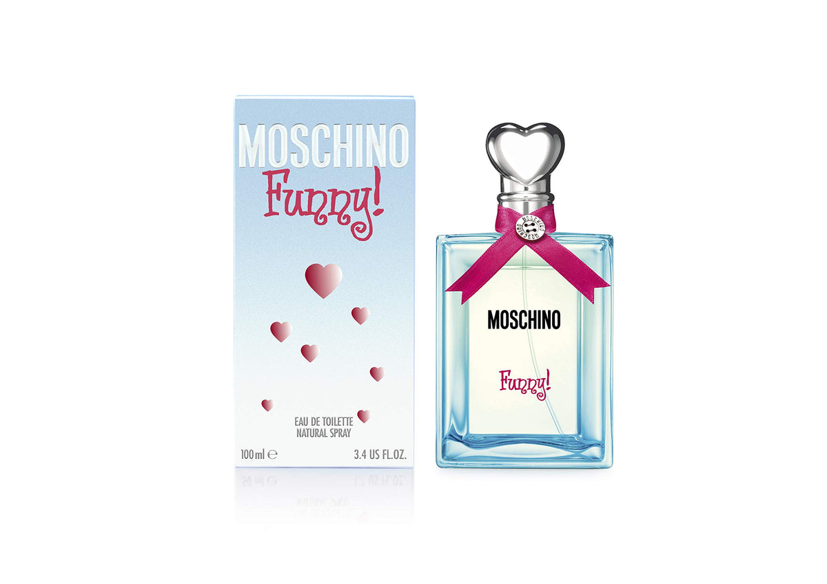 Moschino Funny! bottle front view highlighting playful packaging for daily wear.