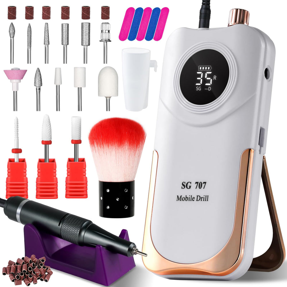MOSKANY nail drill 35000rpm front view for precise acrylic and gel nail shaping.