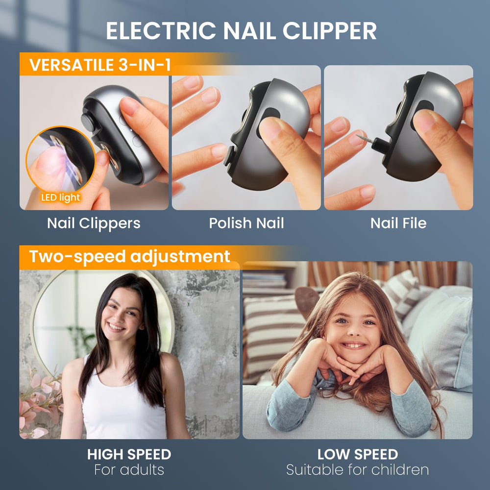 MOSKESON nail clipper 2-speed dial enables gentle baby nails or tougher adult nails.