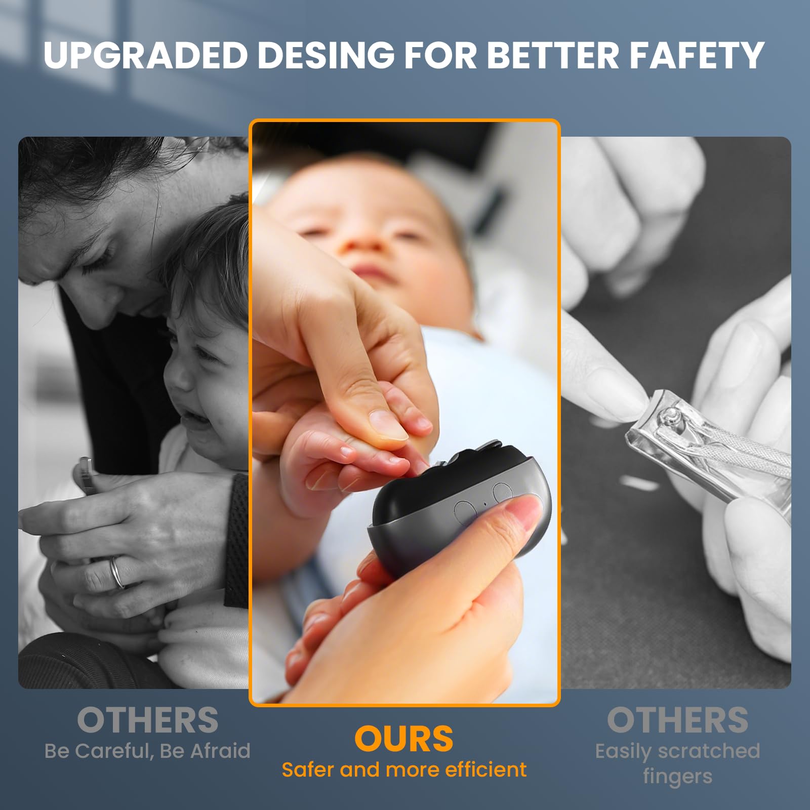 MOSKESON nail clipper operates quietly for calm night-time grooming.