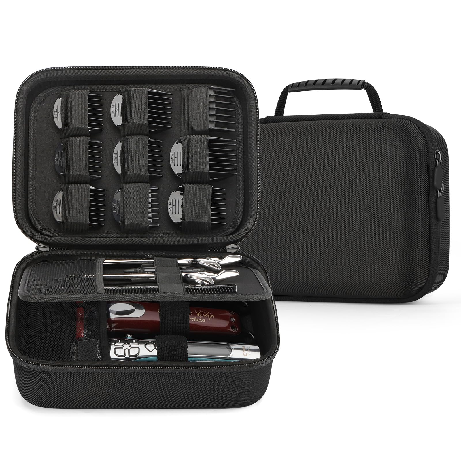 MOSLA hard barber accessories case outer shell protects clippers during travel and daily use.