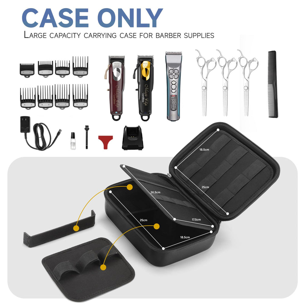 MOSLA hard barber case zipper closure ensures smooth access to tools