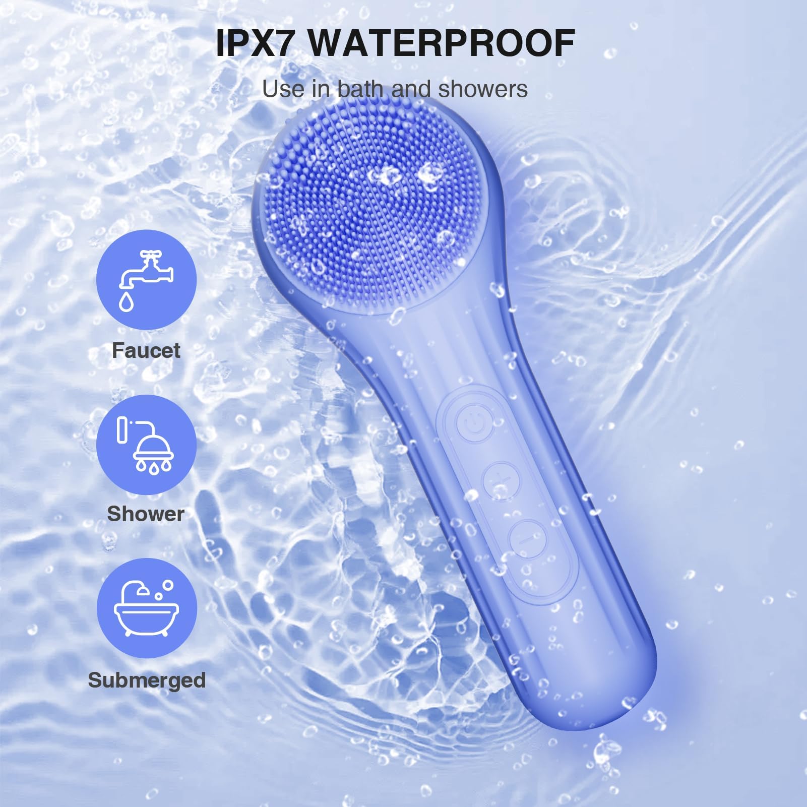 Mosnami silicone scrubber magnetic charging for convenient cable-free power.