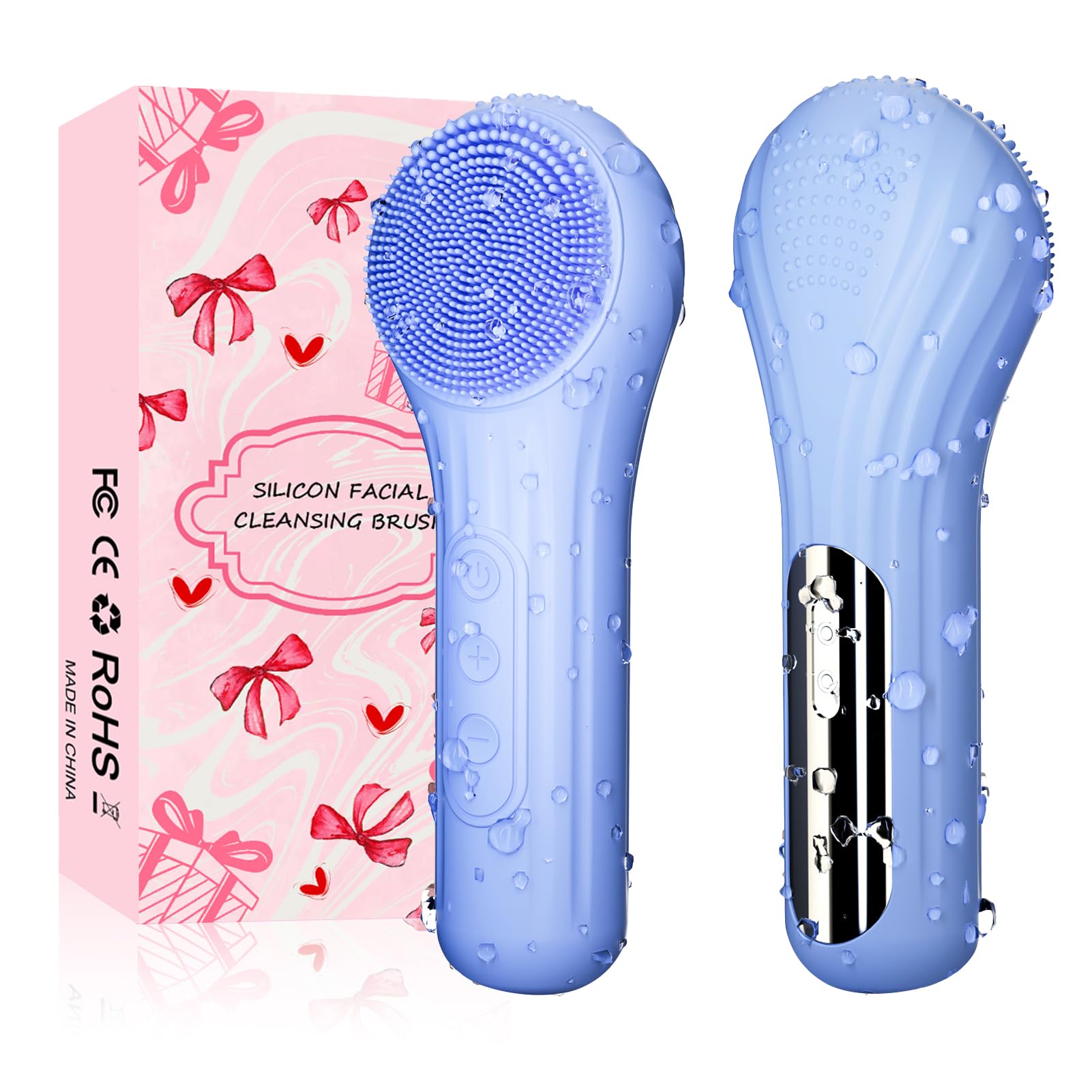 Mosnami silicone face scrubber closeup shows ultra-soft contacts for gentle cleansing and exfoliation.