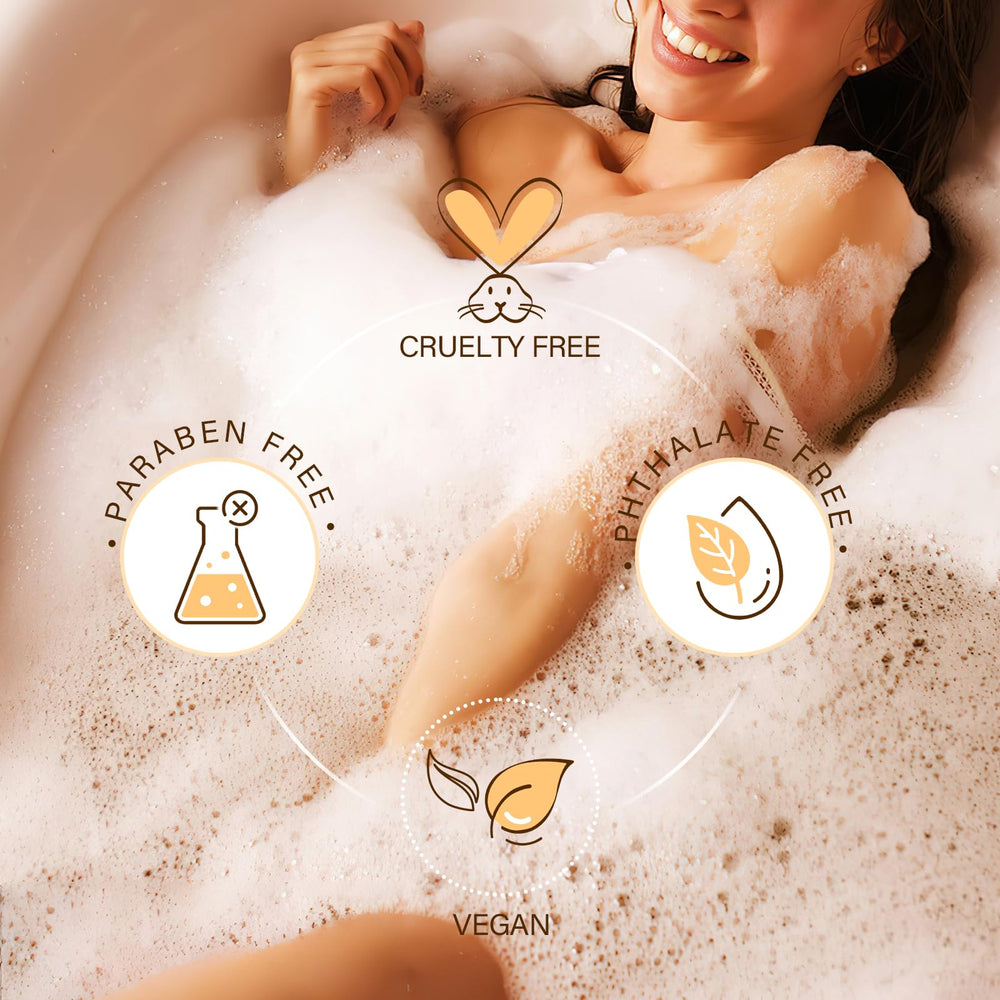 MOSRROU epsom bath salts tea tree closeup purifies and refreshes skin.
