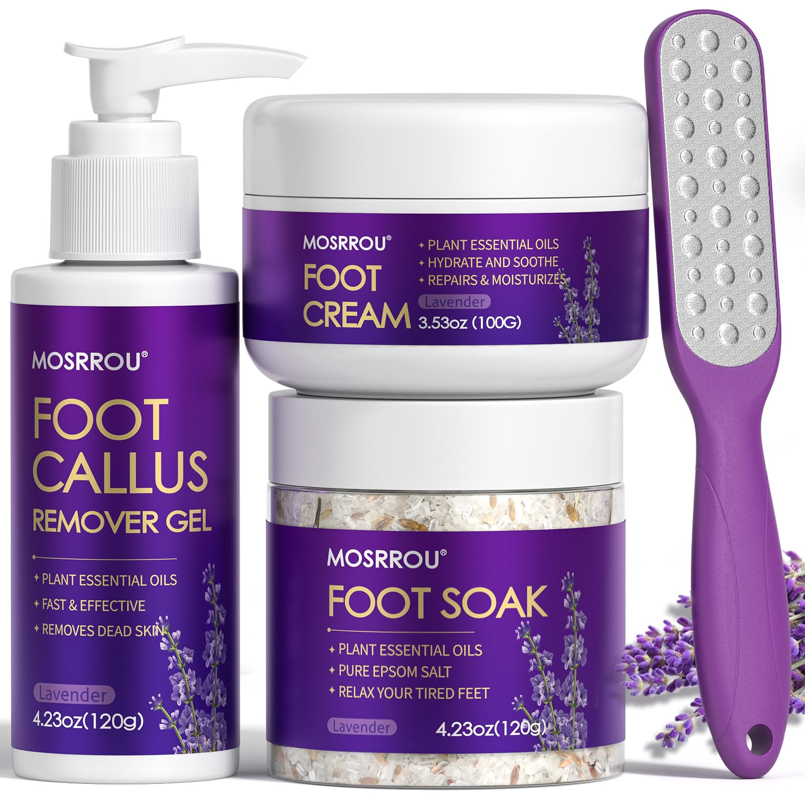 MOSRROU Pedicure Kit main image showing four tools for at-home foot care