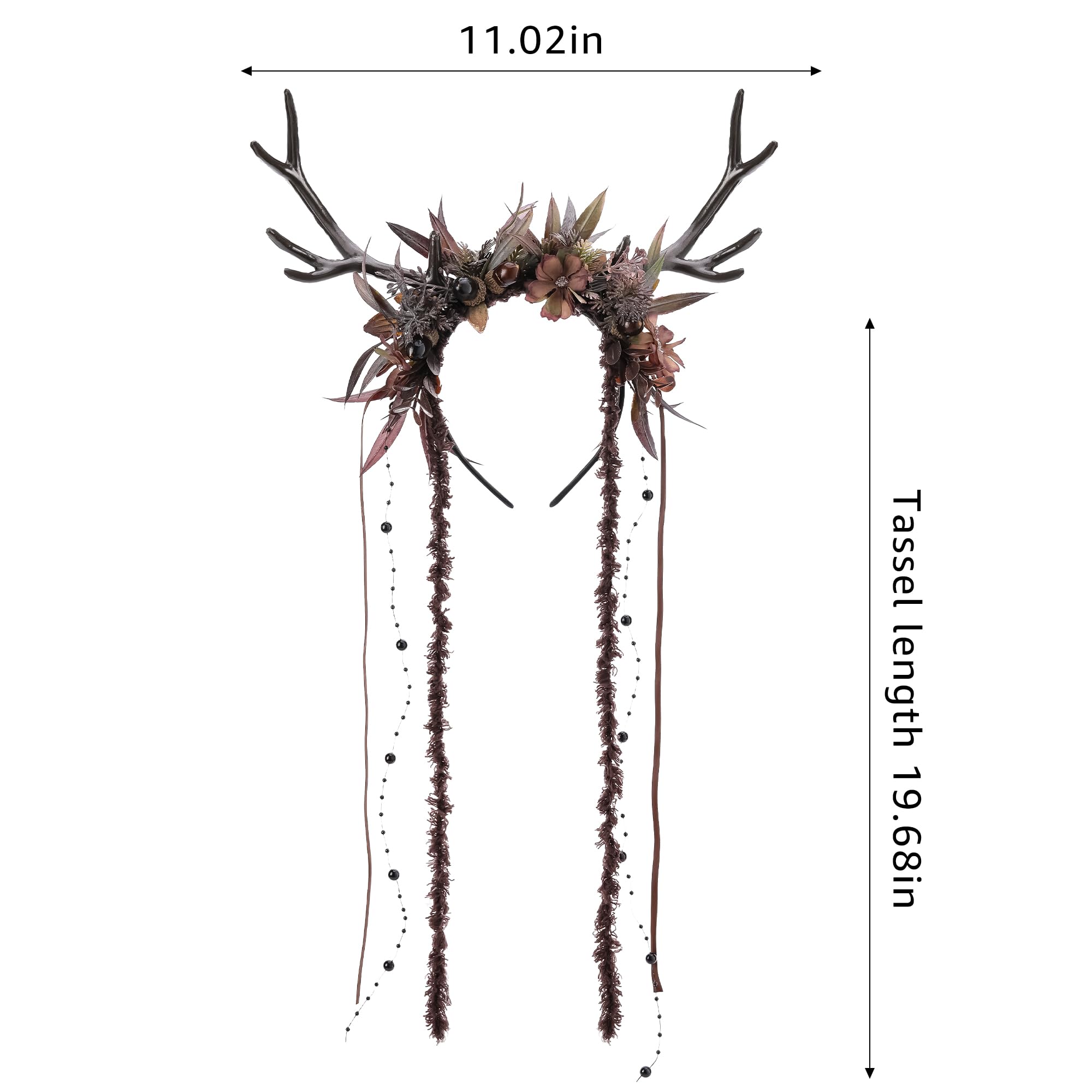 MOSTORY Dark Flower Reindeer Headband is comfortable for all day Renaissance festival wear