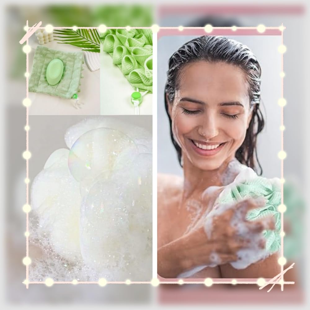 MOSYFEIBI soft loofah cloth smooths skin during shower routines.
