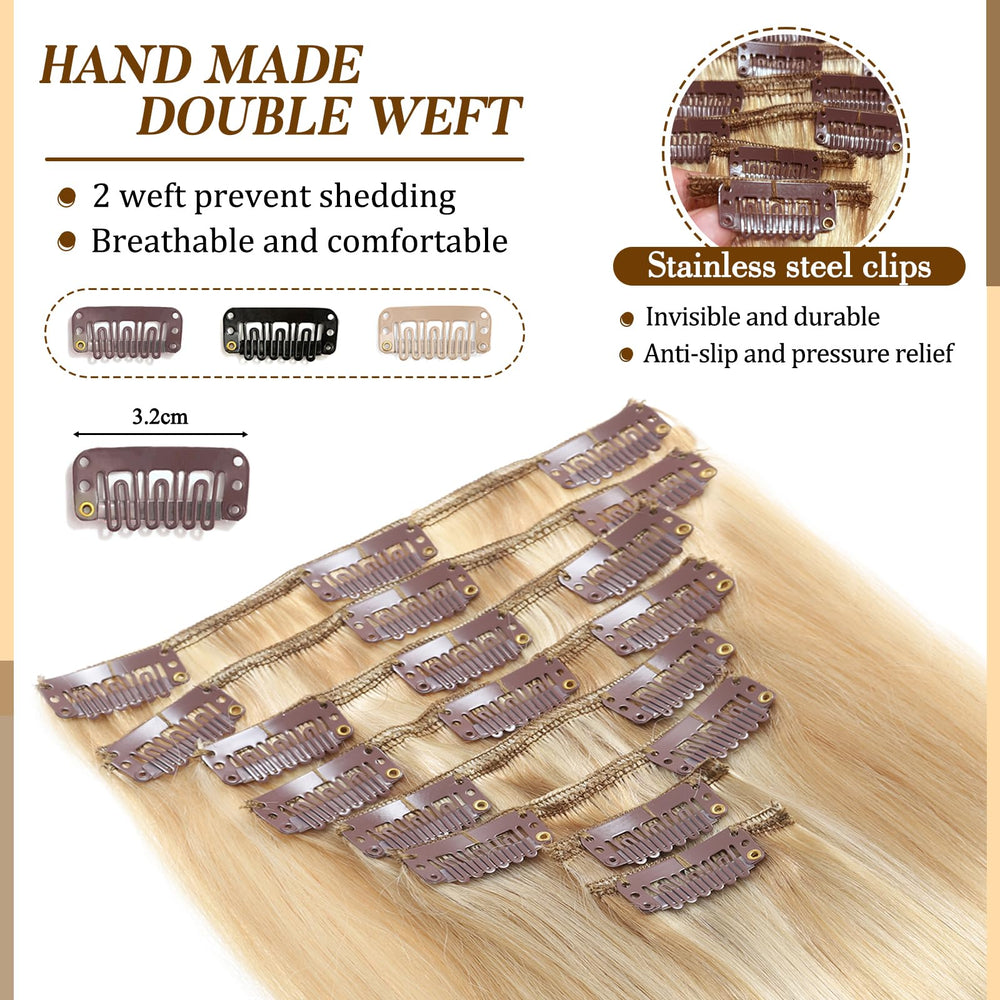 MOTFIN clip-in extensions styled for wedding or date night looks