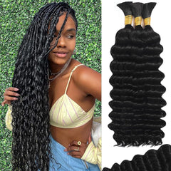 MOTFIN human braiding hair curls in 20 inch length for boho styles