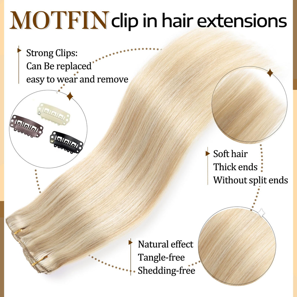 MOTFIN Remy clip-in close-up with silicone clips for gentle hold