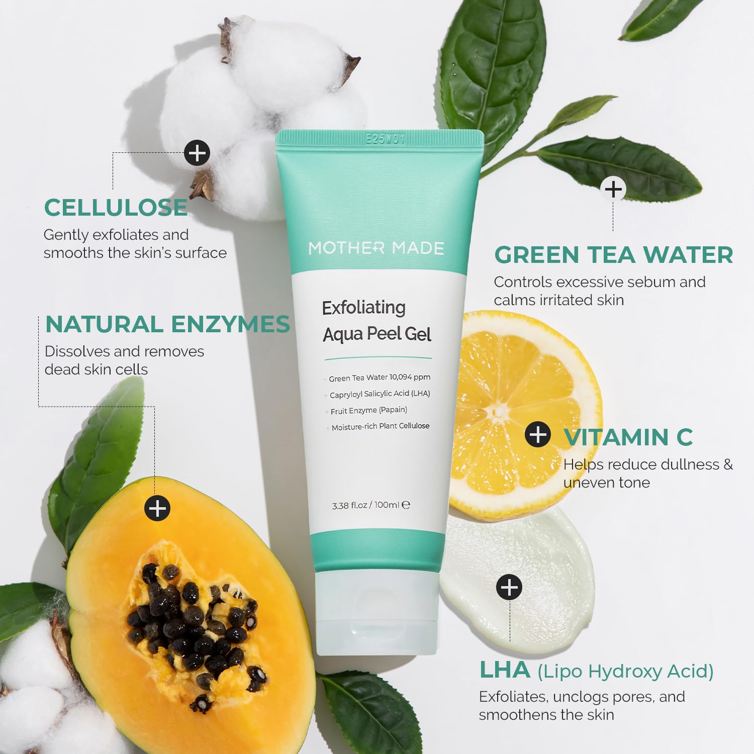 MOTHER MADE LHA formula with green tea ingredient emphasizes soothing hydration.