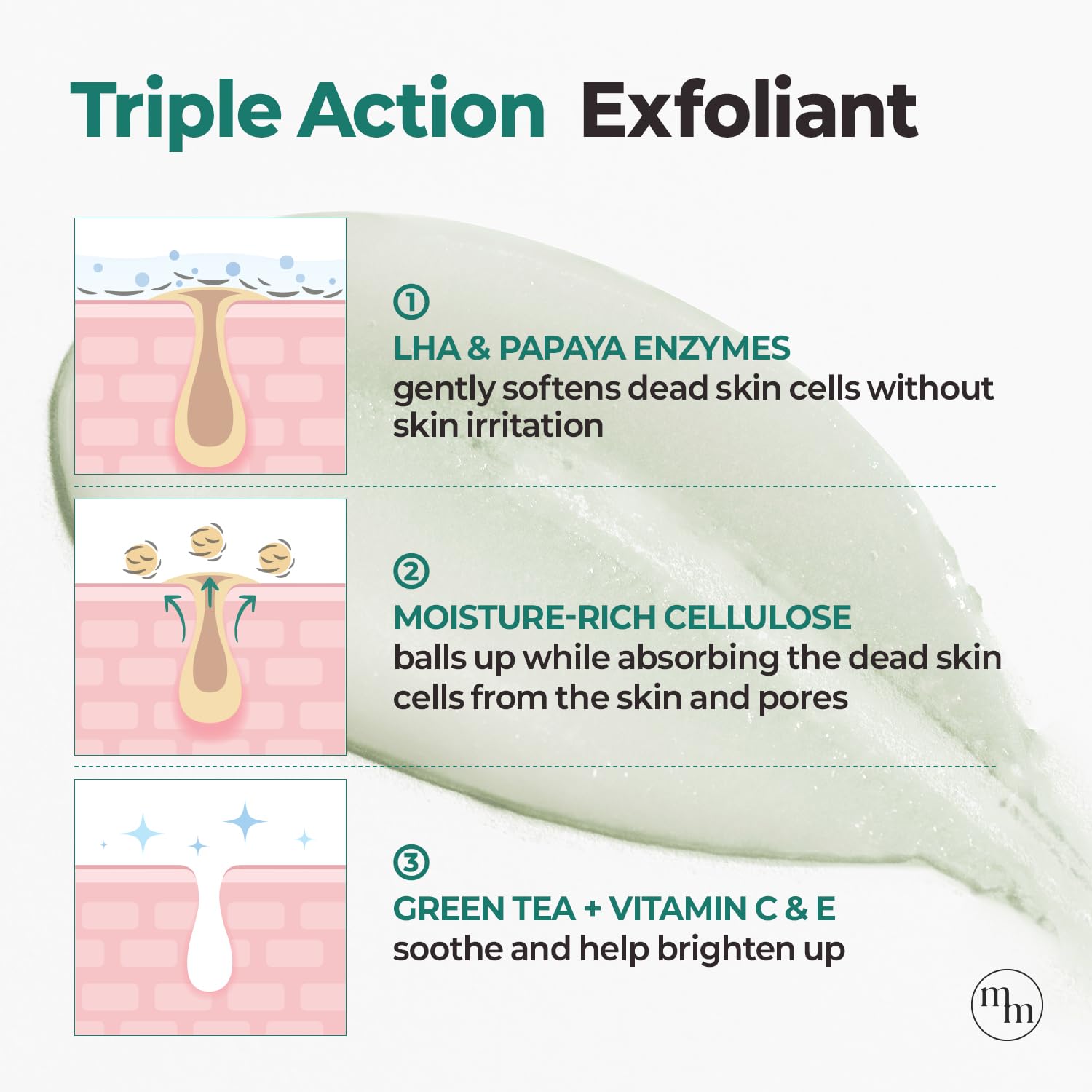 MOTHER MADE LHA formula shows hyaluronic acid and baobab extract hydrates skin.