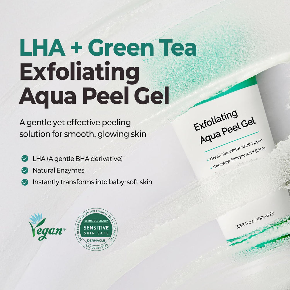 MOTHER MADE LHA gel texture close-up showing gentle exfoliating beads.