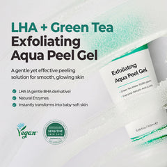 MOTHER MADE LHA gel texture close-up showing gentle exfoliating beads.