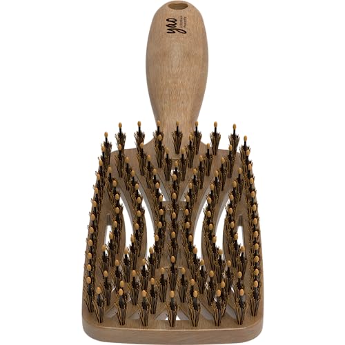 Mother's Corn Yao Boar Bristle Brush ball tipped bristles gently massage the scalp.