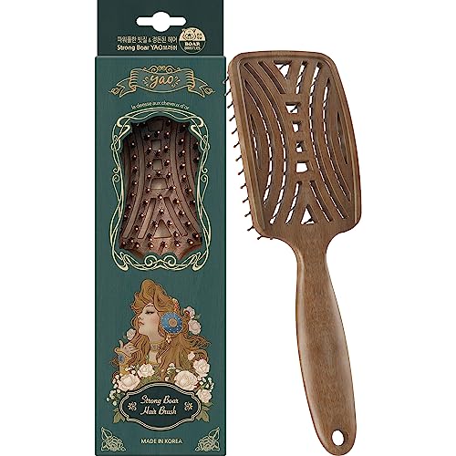 Mother's Corn Yao Boar Bristle Brush detangles knots with minimal pulling.