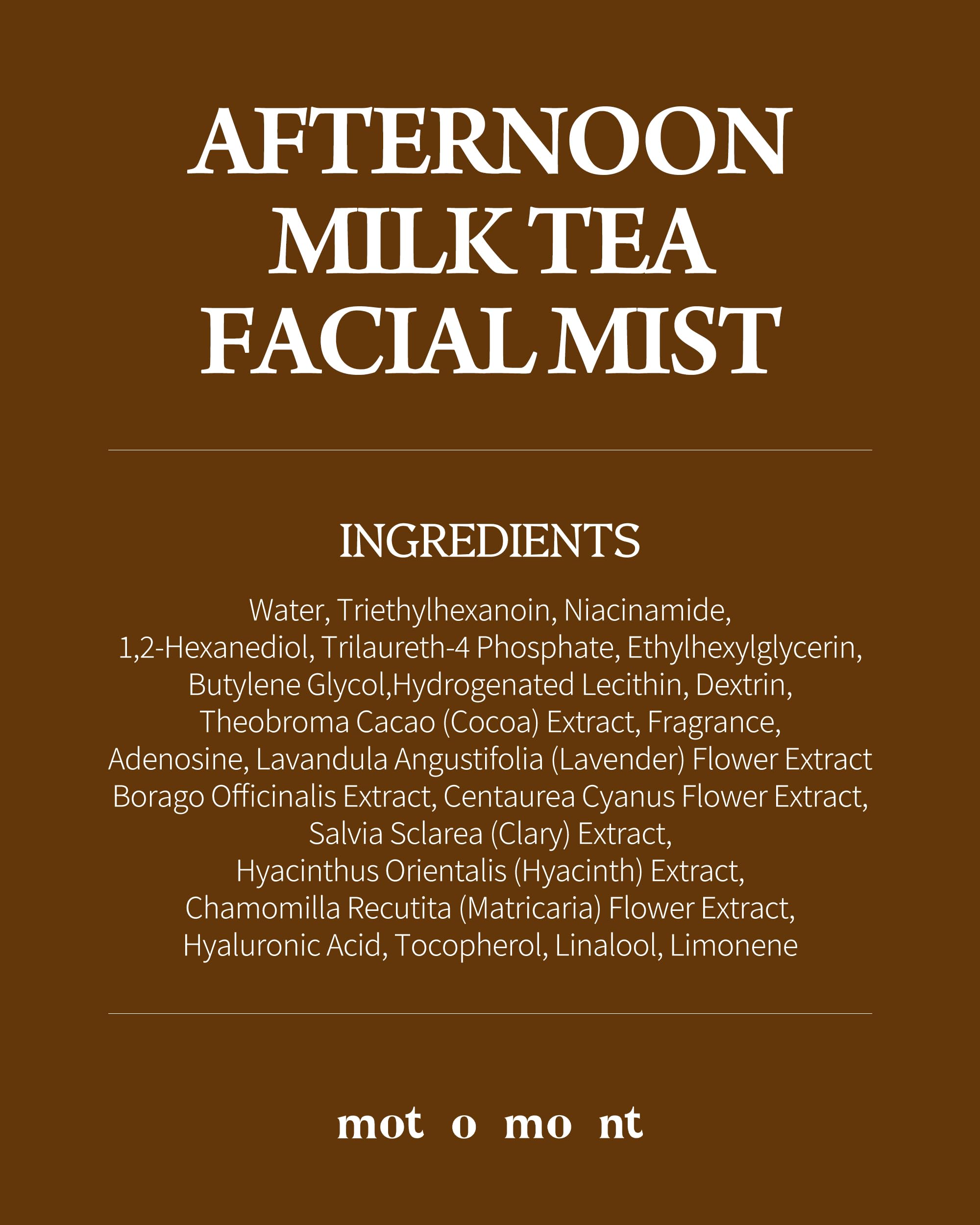 Motomont Milk Tea Dewy Skin Mist product shot highlighting dewy glow.