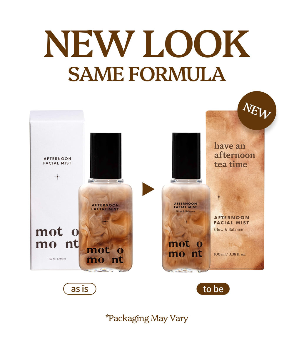 Motomont Milk Tea Mist spray action capturing quick hydration on skin.