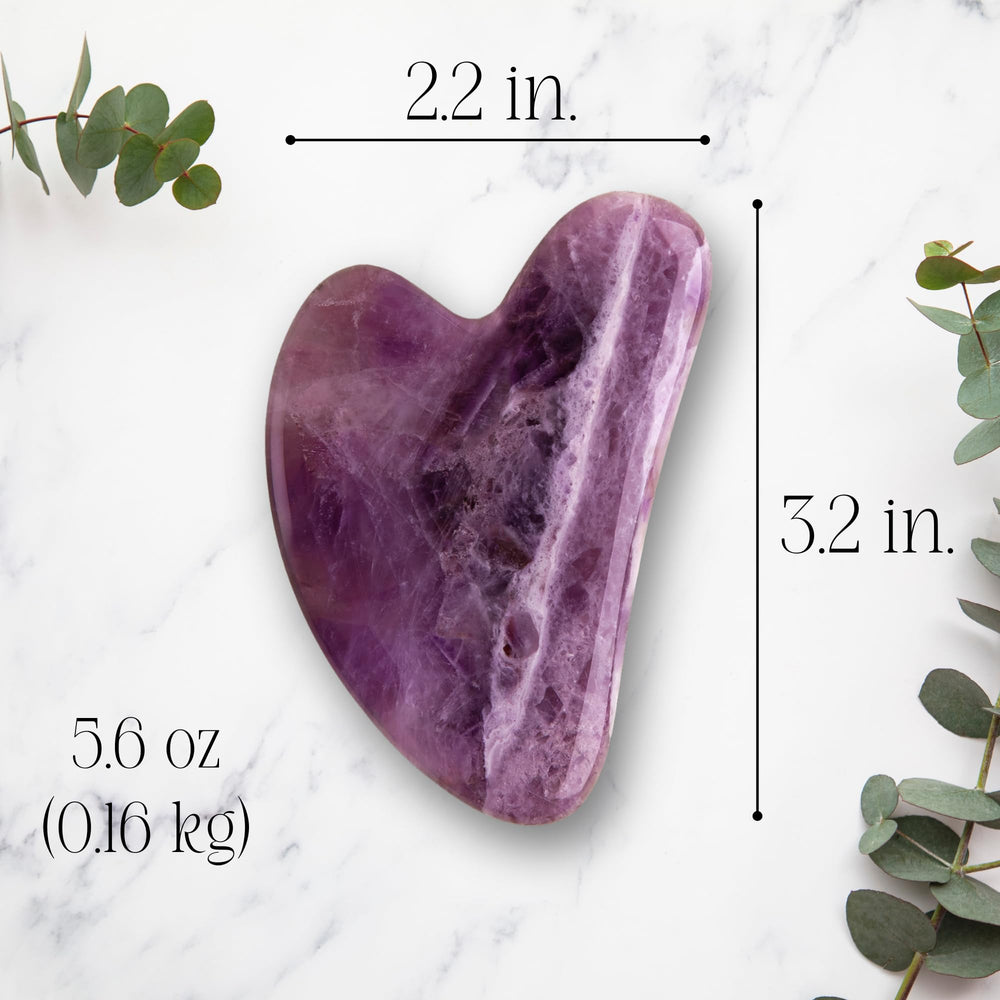 Mount Lai Amethyst Gua Sha close-up stone showing natural crystal texture