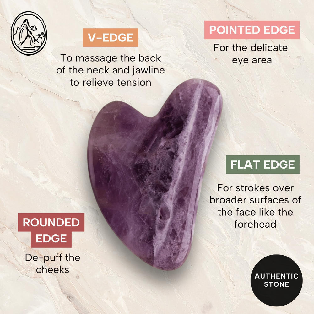 Mount Lai Amethyst Gua Sha under-eye area for puffiness reduction potential