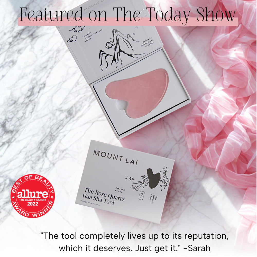 Mount Lai rose quartz gua sha full-face use for holistic glow and harmony