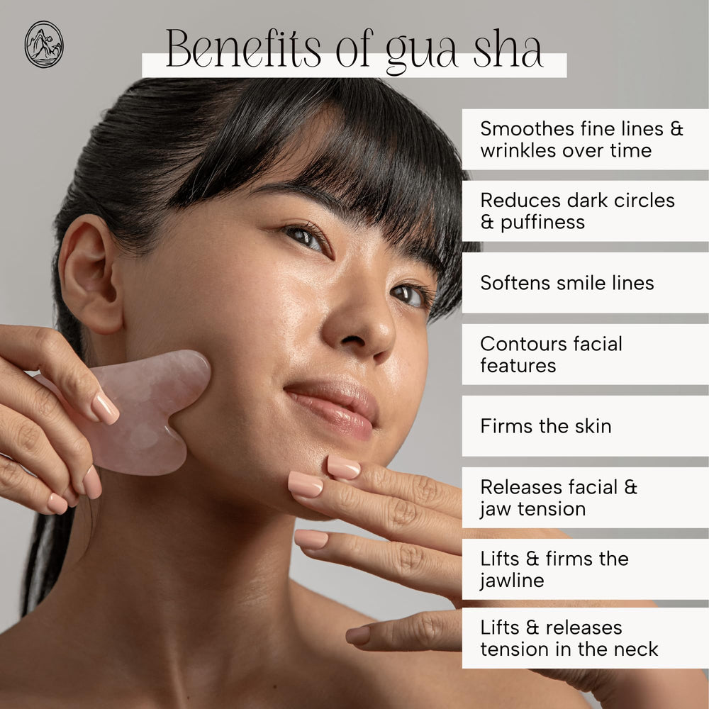 Mount Lai rose quartz gua sha jawline focus for sculpting and relaxation
