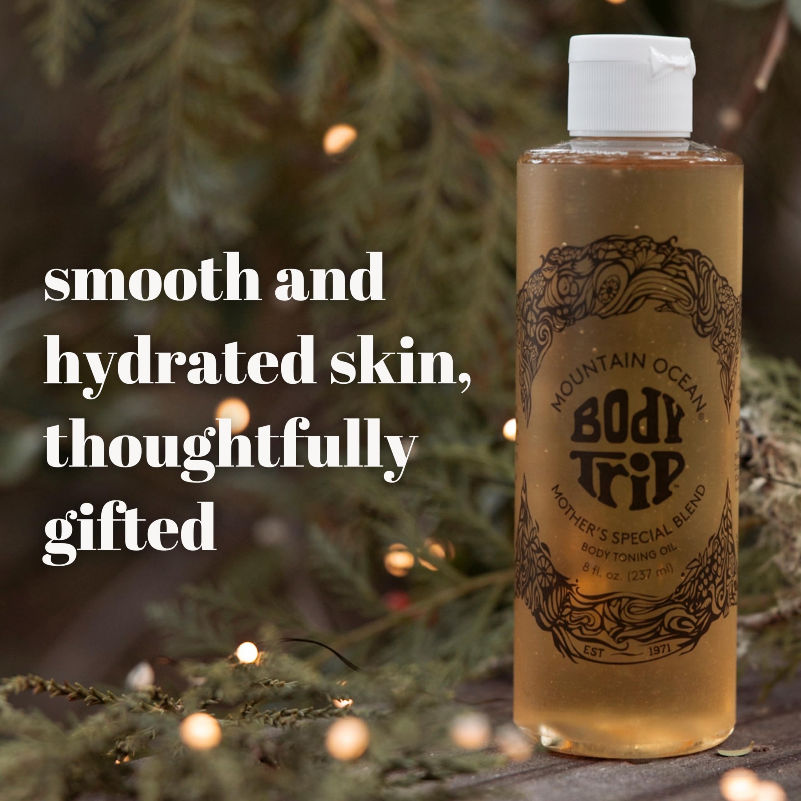 Mountain Ocean Body Trip Almond Oil ingredient provides natural nourishment for skin.