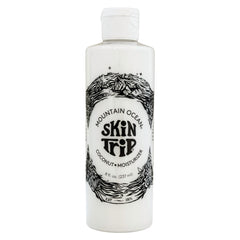 Mountain Ocean Skin Trip Coconut Body Lotion 8oz bottle front view emphasizing lightweight hydration for daily use.
