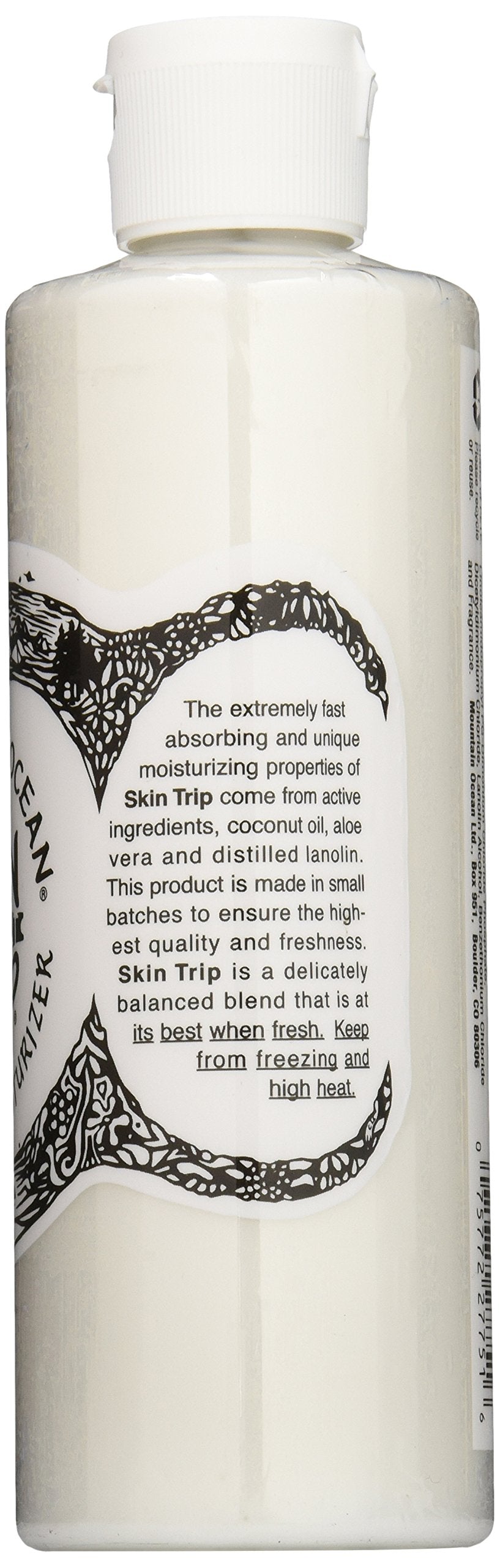 Mountain Ocean Skin Trip coconut oil droplet signals hydrating nourishment.