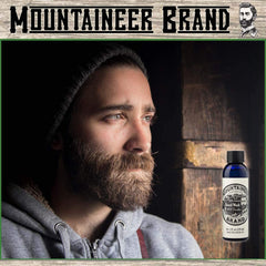 Mountaineer Brand beard wash in use to nourish beard without stripping oils