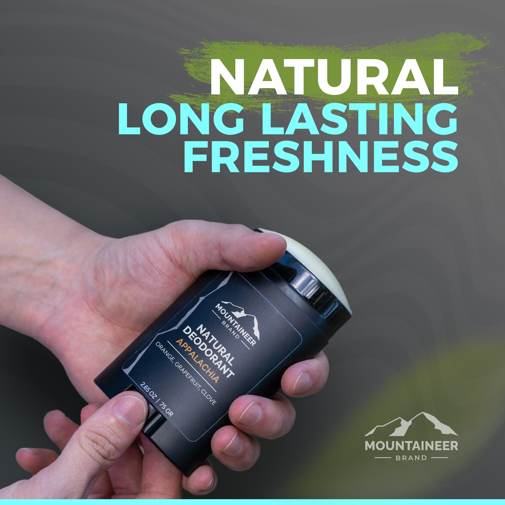Mountaineer Brand Mountain Fresh applying gesture demonstrates smooth glide.