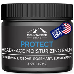 Mountaineer Brand Natural Moisturiser balm bottle provides non-greasy hydration for scalp and face