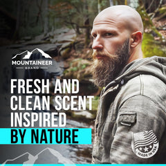 Close-up of Mountaineer Brand balm texture with beeswax for conditioning