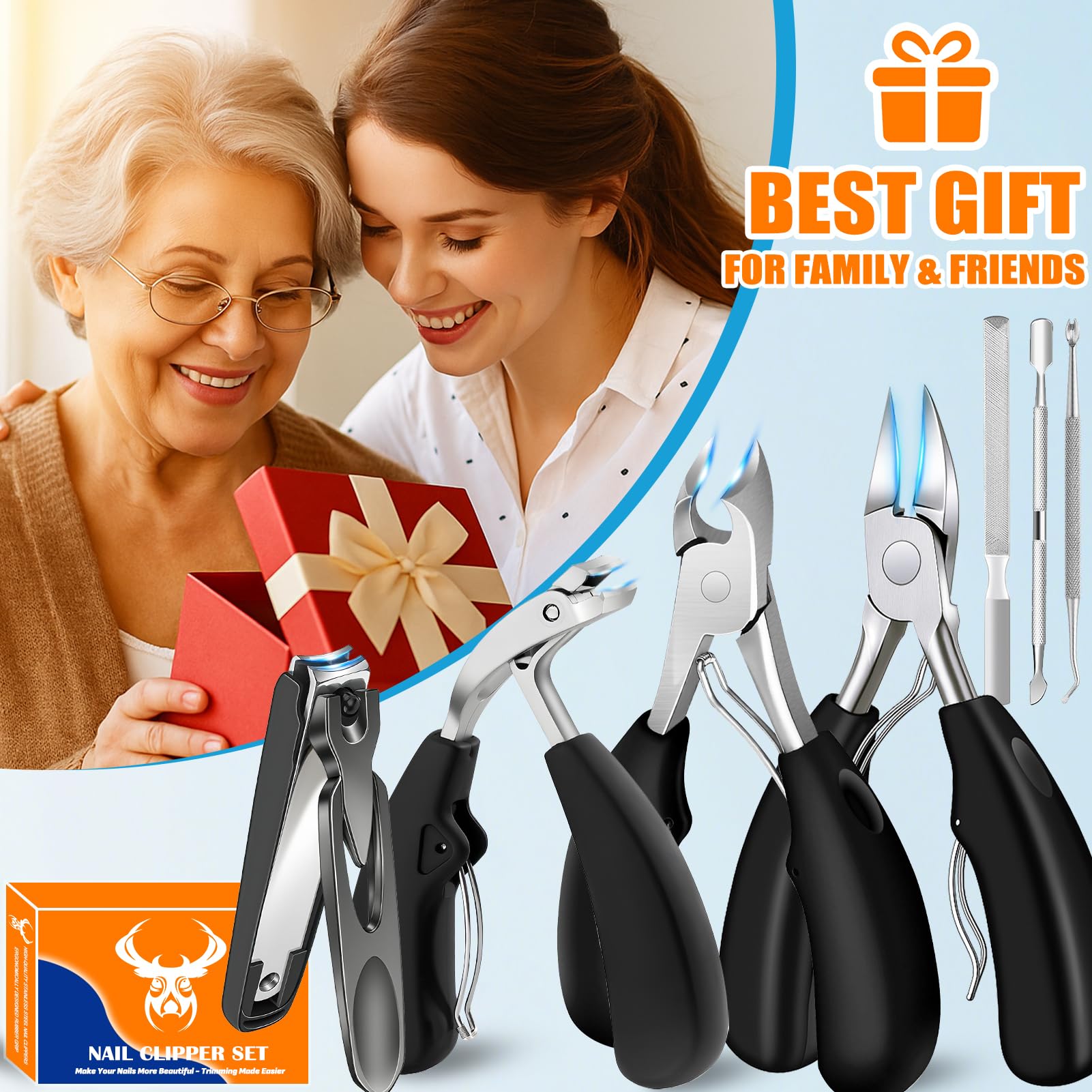 MPKDZNE ergonomic non-slip handles offer secure grip and reduced fatigue