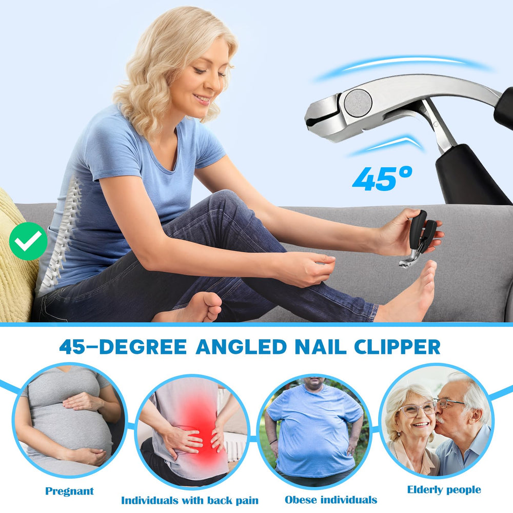MPKDZNE heavy-duty toenail clippers curved head for ingrown nails and smooth edges