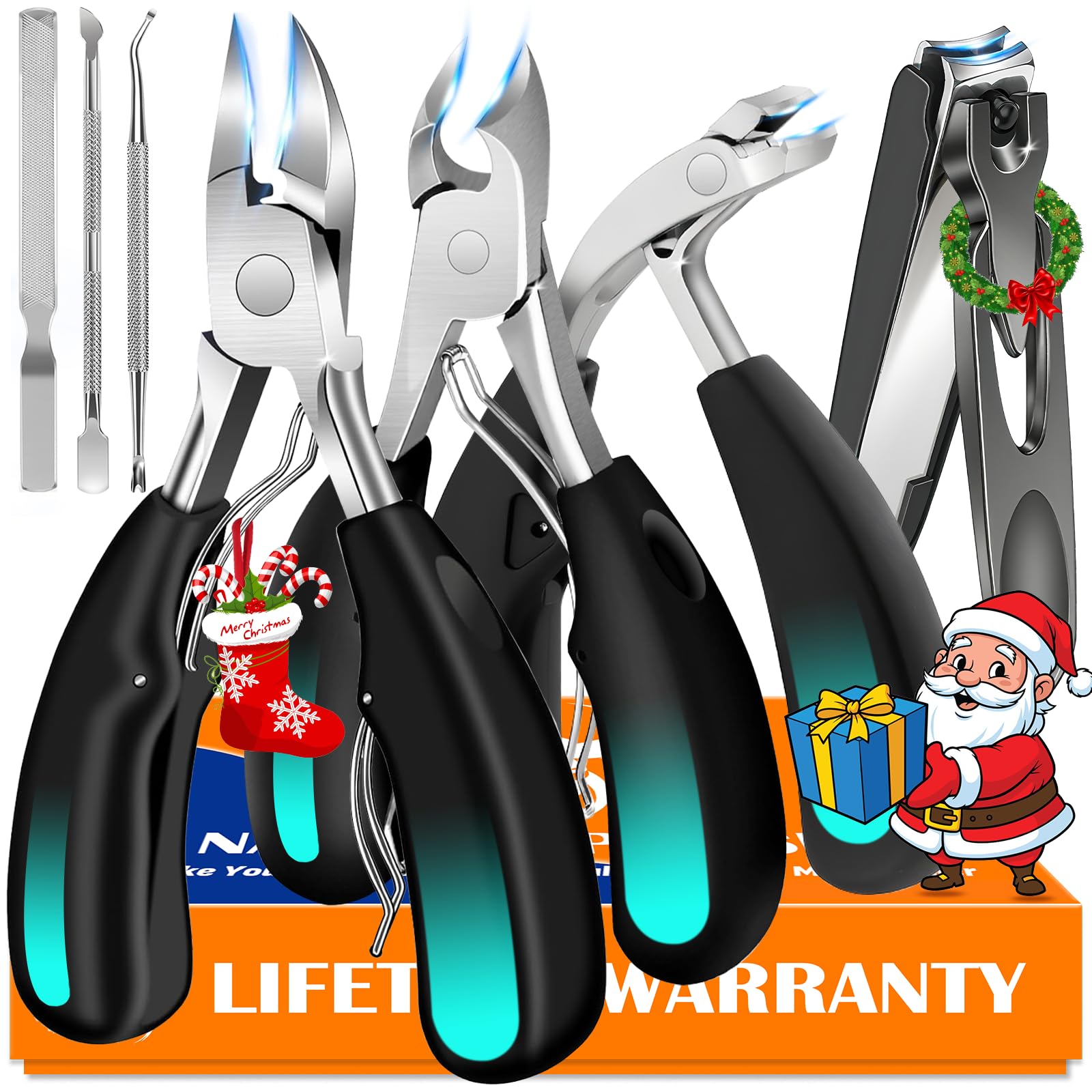 MPKDZNE heavy-duty toenail clippers straight head for thick nails, precise trimming