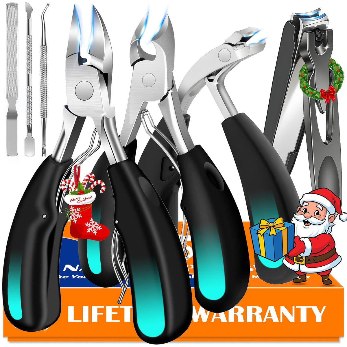 MPKDZNE heavy-duty toenail clippers straight head for thick nails, precise trimming