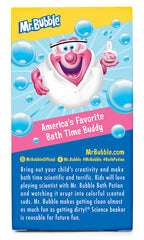 Mr. Bubble Bath Potion science beaker pours colorful suds for a magical bath-time experiment
