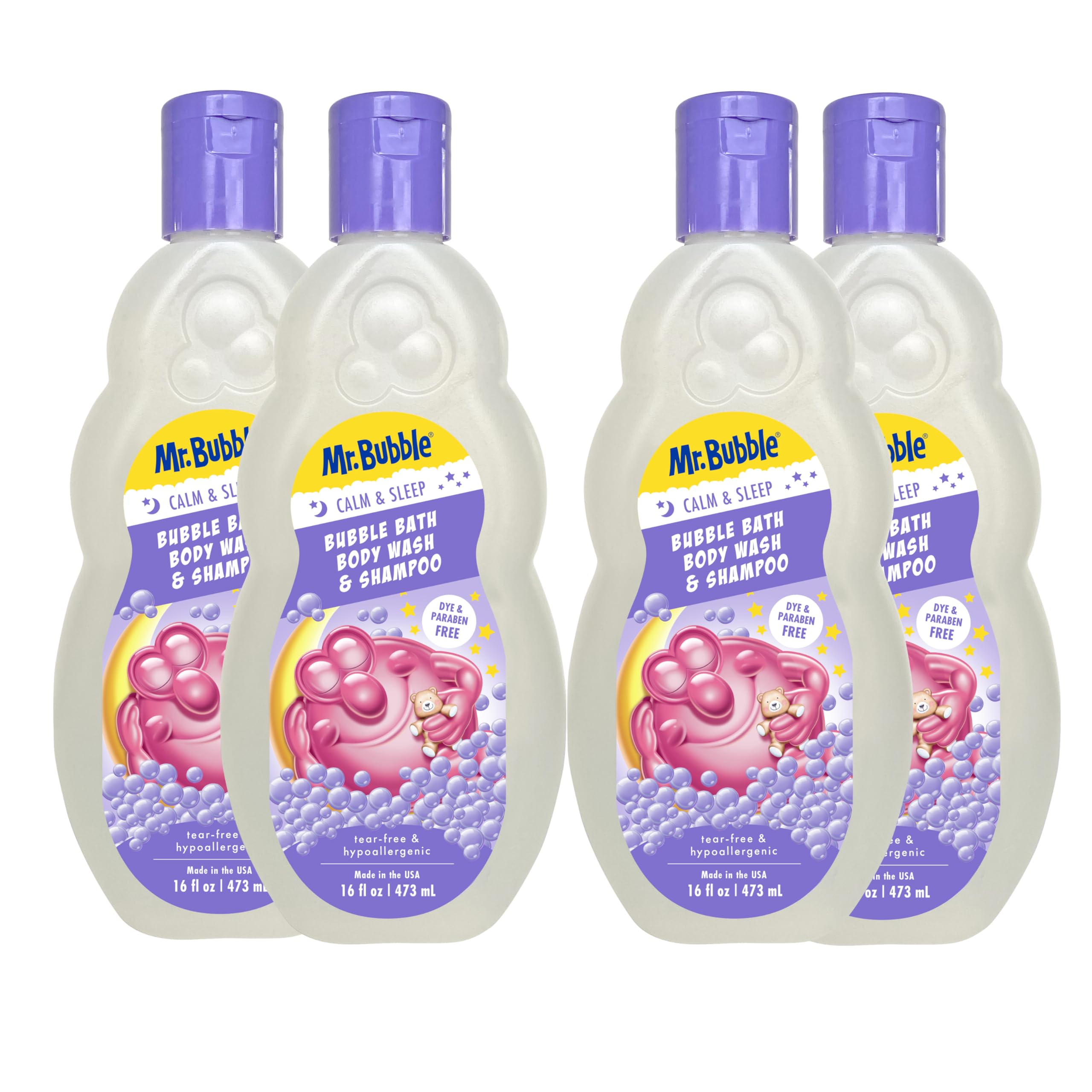 Mr. Bubble Calm and Sleep 3in1, pour bottle creating gentle bath bubbles